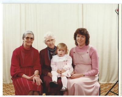 Colour photograph.  Norma Main, Marjorie Blakiston, Janelle Silver, Geraldine Silver