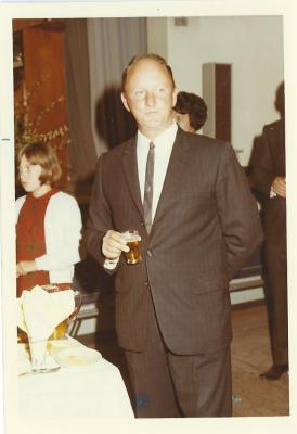 Colour photograph of Ray Carger.  Part owner with his brother, Stan, of J G Carger and Sons