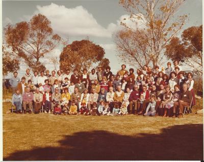 Colour photograph of Forsyth Family on the back of the photo
