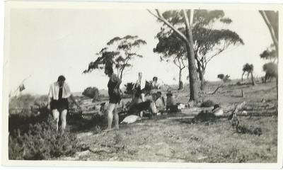 Black and white photograph.  Salt Lakes Kellerberrin.  Mr Frood, Kath Nomnus