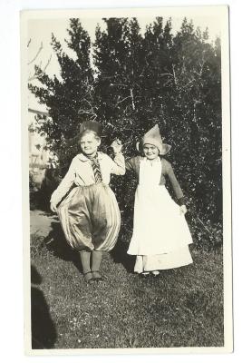 Black and White photograph.  Bill Nonmus and Pat Hamersley -  Fancy Dress Ball