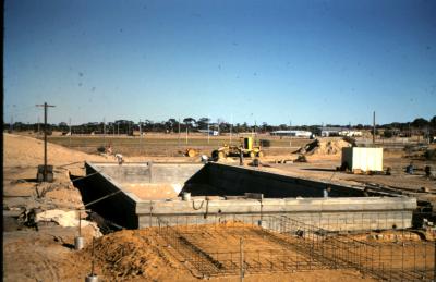 19 slides showing construction and opening of Kellerberrin Memorial Swimming Pool