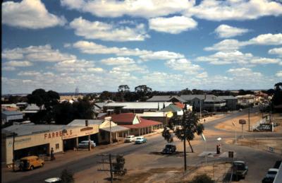 Slide showing view of Massingham St from top of fuel tank at Ampol Roadhouse