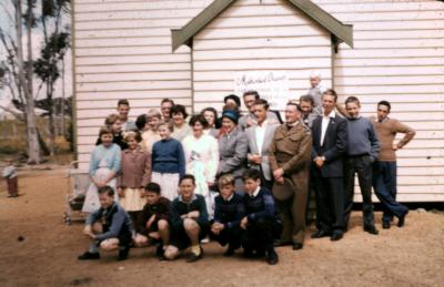 Slide showing worshippers outside Methodist Church
