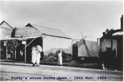 Black and white photograph  Kellerberrin 1924 - After Puddey's Fire