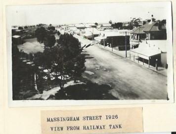 Black and White photograph Massingham Street view from Railway Tank