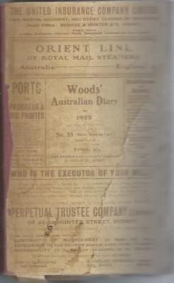 Diary filled with newspaper clippings detailing history of CBH