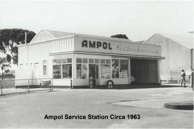 Black and White photograph Ampol Service Station 1963