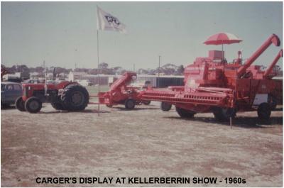 Colour photograph.  Cargers stand at the  Kellerberrin Show in the early 1960's