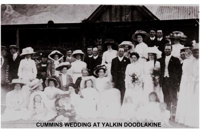 Black and White photograph.  Cummins wedding at Yalkyn, Doodlakine