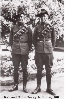 Black and White photograph.  Don and Eric Forsyth during WW2