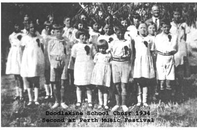 Black and White photograph Doodlakine School Choir Perth Music Festival 1934