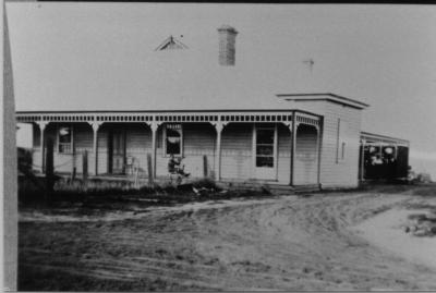 Black and White photograph.  The Flour Mill Manager's house in the 1920's