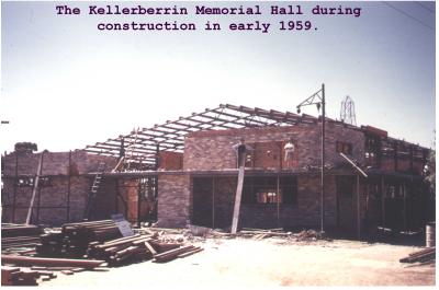 Colour photograph The Kellerberrin Memorial Hall during construction in early 1959