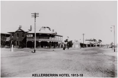 Black and White photograph Kellerberrin Hotel on the corner of Ripper St and Massingham St looking west