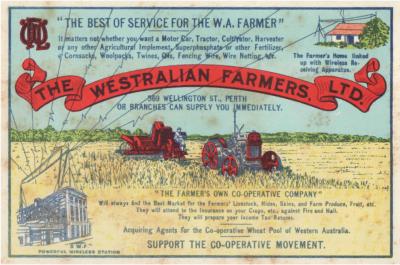 Colour advertisement show casing wireless receiving apparatus.  Farm machinery