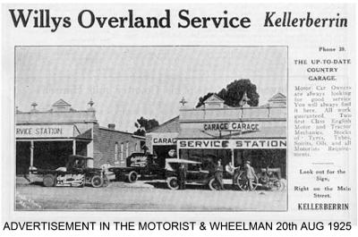 Copy of advertisement from the "Motorist and Wheelman" 20th August 1925