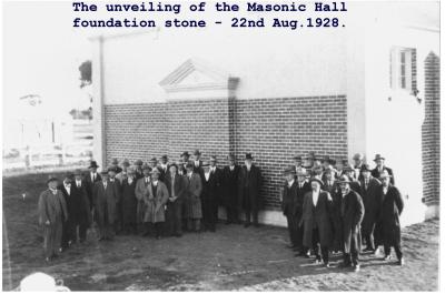 Black and White photograph The unveiling of the Masonic Hall foundation stone