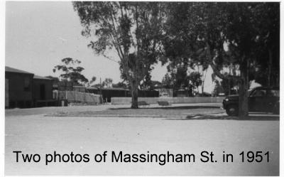 Black and White photograph x 2 Two photos of Massingham Street in 1952 showing the original railway station