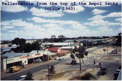 Colour photograph.  Kellerberrin Main St seen from the top of the Ampol Tanks