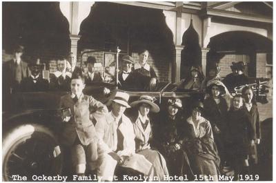 Black and White photograph Ockerby Family at Kwolyin Hotel 15 May 1919