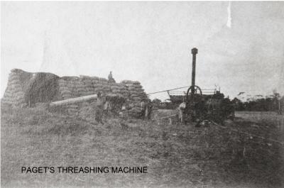 Black and White photograph Pagets Threshing Machine