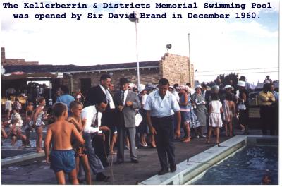 Colour photograph.  The Kellerberrin and Districts Memorial Swimming Pool was opened by Sir David Brand in December 1960