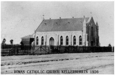 Black and White photograph.  St Joseph's Catholic Church Kellerberrin