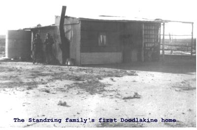 Black and White photograph.  The Standring family's first Doodlakine home