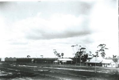 Black and White Photograph.  Massingham St, Kellerberrin, East from roof of Millars Timber Co.  Between February and November 1910