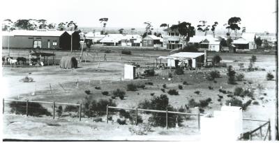Black and White photograph.  Post  Office, Agricultural Bank - no Coop yet