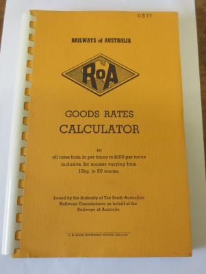 RAILWAYS OF AUSTRALIA 'GOODS RATES CALCULATOR