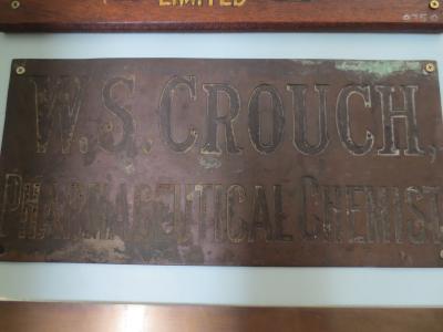 PLAQUE FROM CROUCHS CHEMIST SHOP MERREDIN