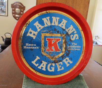 TIN TRAY---HANNANS LAGER