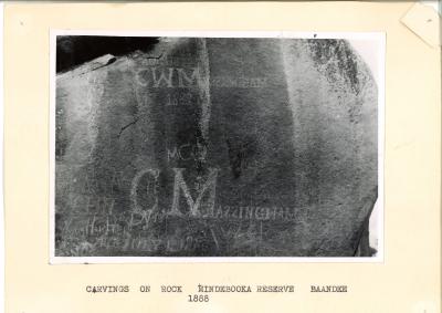 CARVINGS ON ROCK MINDEBOOKA RESERVE BAANDEE 1888