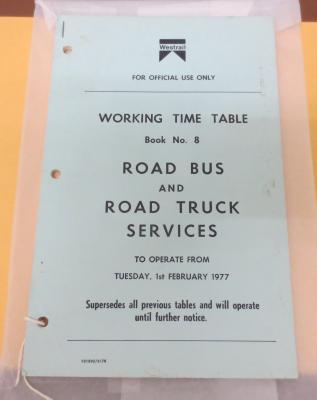 WORKING TIMETABLE BOOK NO 8 1977