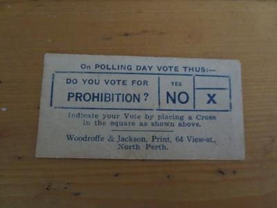 DANCE STEPS, B) AGRICULTURAL JOURNAL C) TICKET --VOTE FOR PROHIBITION