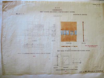 PLAN SHEET NO11 ECR MERREDIN NEW STATION BUILDING & REFRESHMENT ROOMS