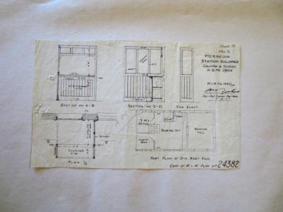 PLAN SHEET NO 15 MERREDIN STATION BUILDINGS COUNTER & SCREEN IN S.M.S OFFICE