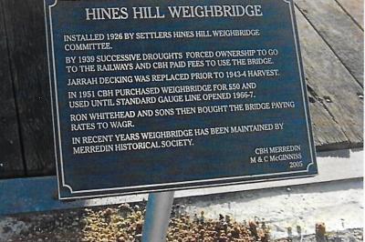 PLAQUE- HINES HILL WEIGHBRIDGE