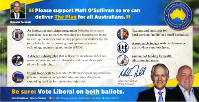 PAMPHLET - LIBERAL PARTY 2016 FEDERAL ELECTION