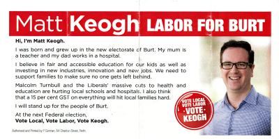 PAMPHLET - LABOR PARTY 2016 FEDERAL ELECTION