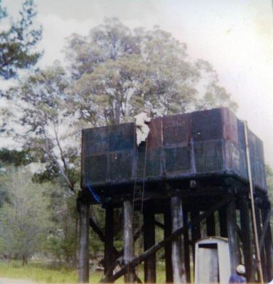 Water Tank at Cambray. Only used now for maintenance gang. Photo taken 1975