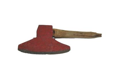 AXE; BROAD, METAL WITH BROKEN HANDLE