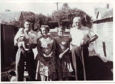 GROUP IN BACK YARD OF 18 PRINCESS ROAD