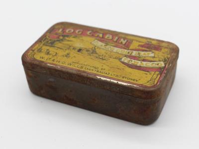 TIN; TOBACCO, LOG CABIN