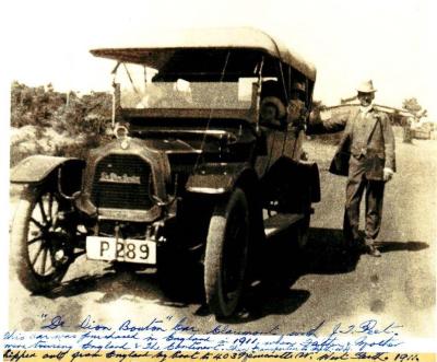 PEET, J. THOMAS, WITH HIS DE DION BOUTON CAR