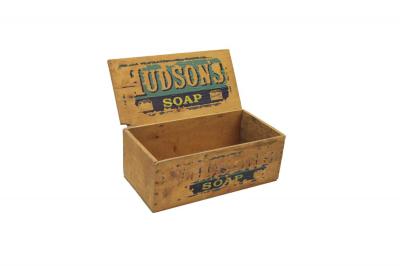 BOX; WOODEN, HUDSON'S SOAP