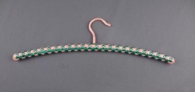 COAT HANGER - DECORATED WITH GREEN PINK AND SILVER PLASTIC