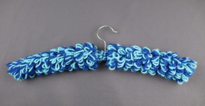 COAT HANGER - CROCHET COVER TWO TONE BLUE